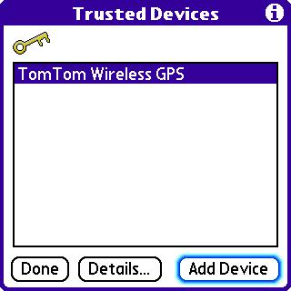 List of paired devices, press Add Device