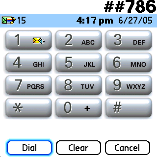 Treo 650 dialer with ##786 input